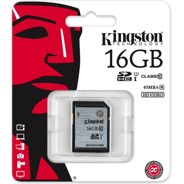 Карта пам'яті Kingston SDHC 16GB Class 10 UHS-I R45MB/s